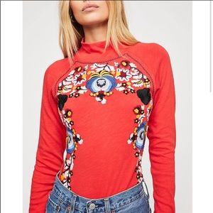 Free People Disco Rose Boho Top— S